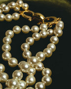 "Salvatore Ferragamo" 80's-90's Gancini three-strand pearl-style necklace