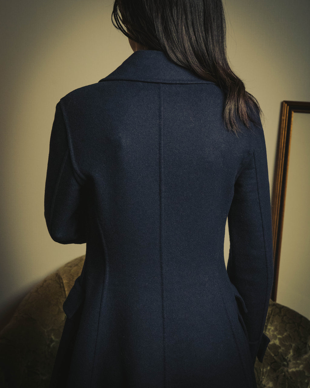 -SPECIAL- “Christian Dior” 2017 AW Navy double breasted A line long coat