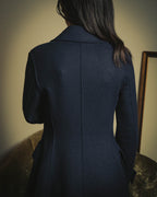 -SPECIAL- “Christian Dior” 2017 AW Navy double breasted A line long coat