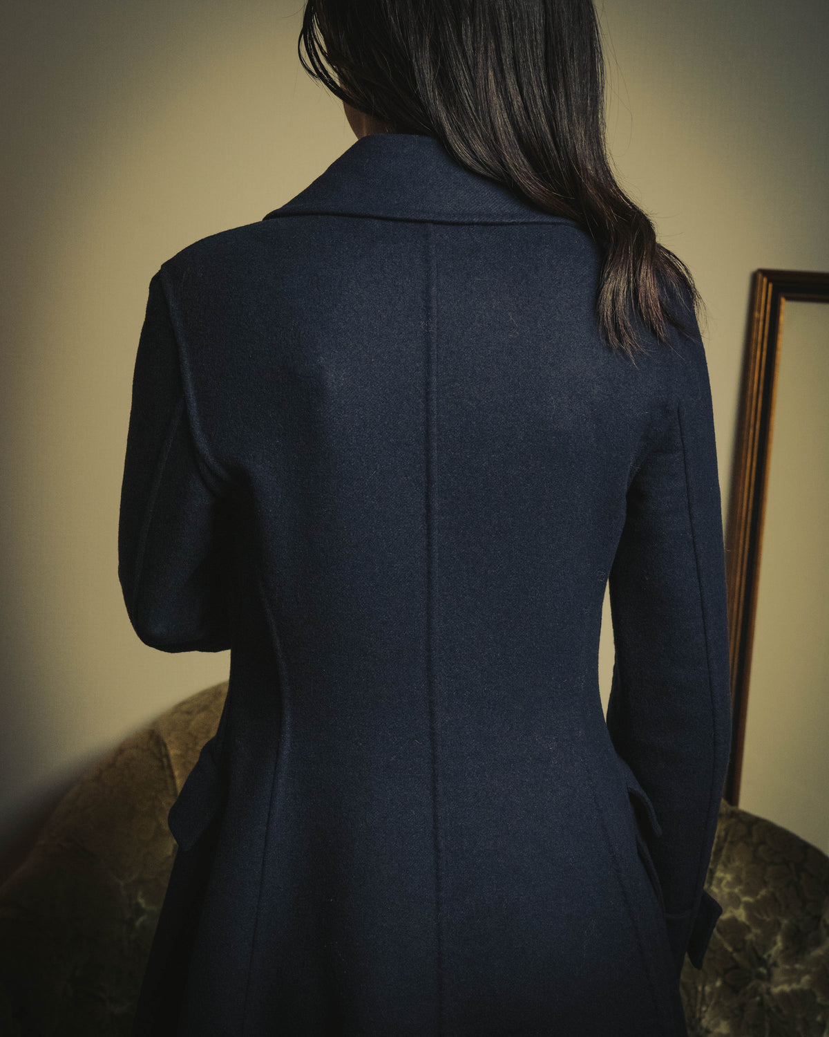 -SPECIAL- “Christian Dior” 2017 AW Navy double breasted A line long coat