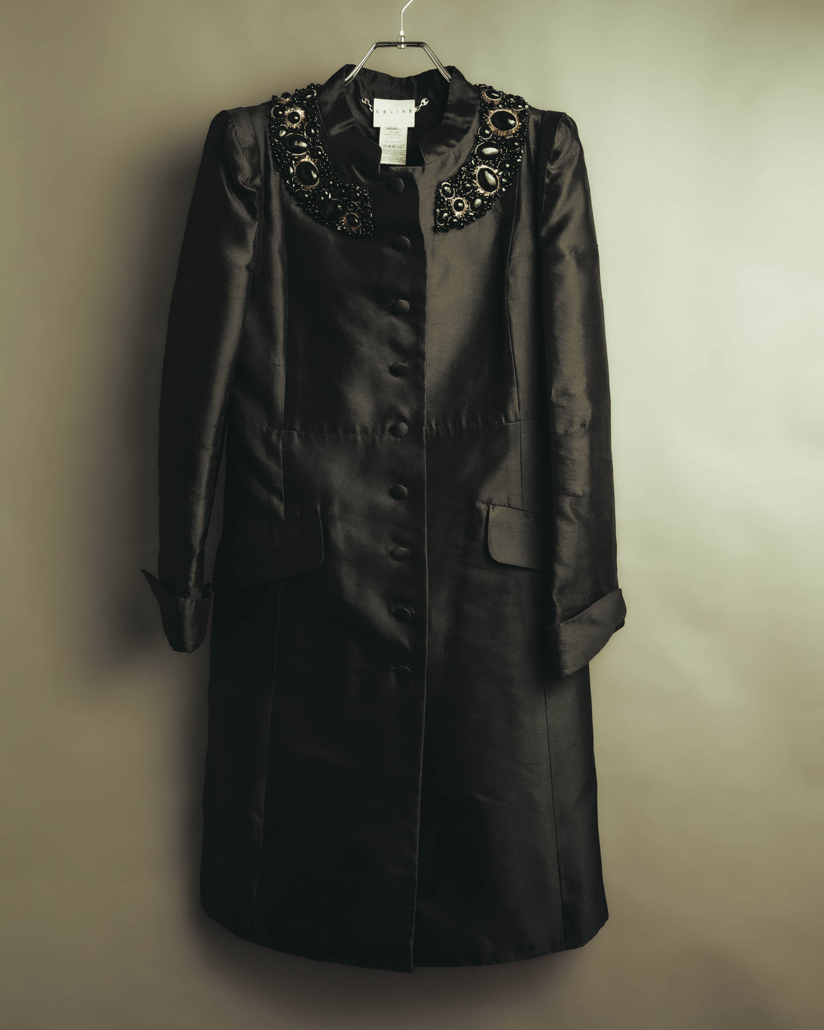 "CELINE" 00's Embellished silk coat