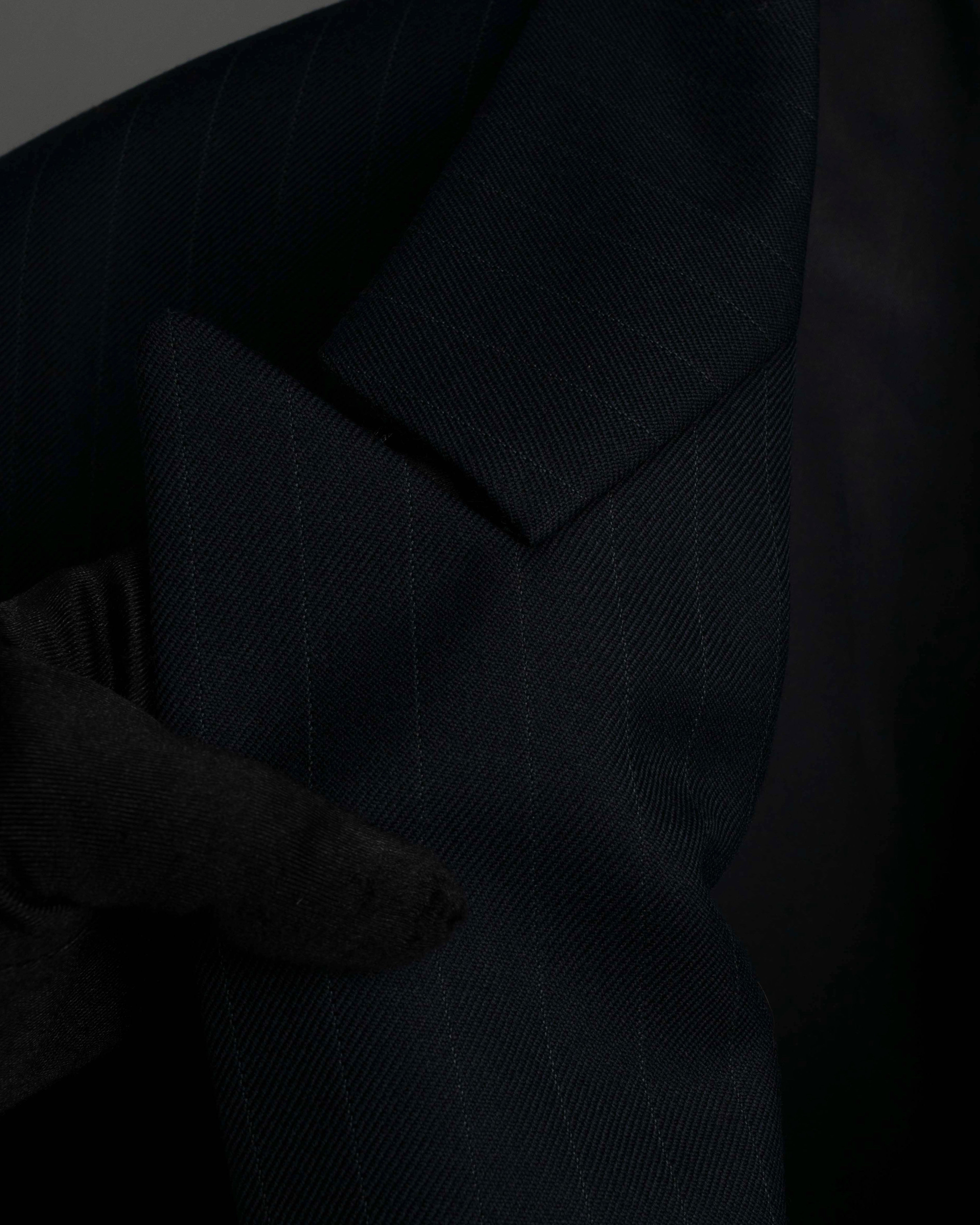 "YVES SAINT LAURENT" 00's shadow stripe pattern beautiful tailoring set up