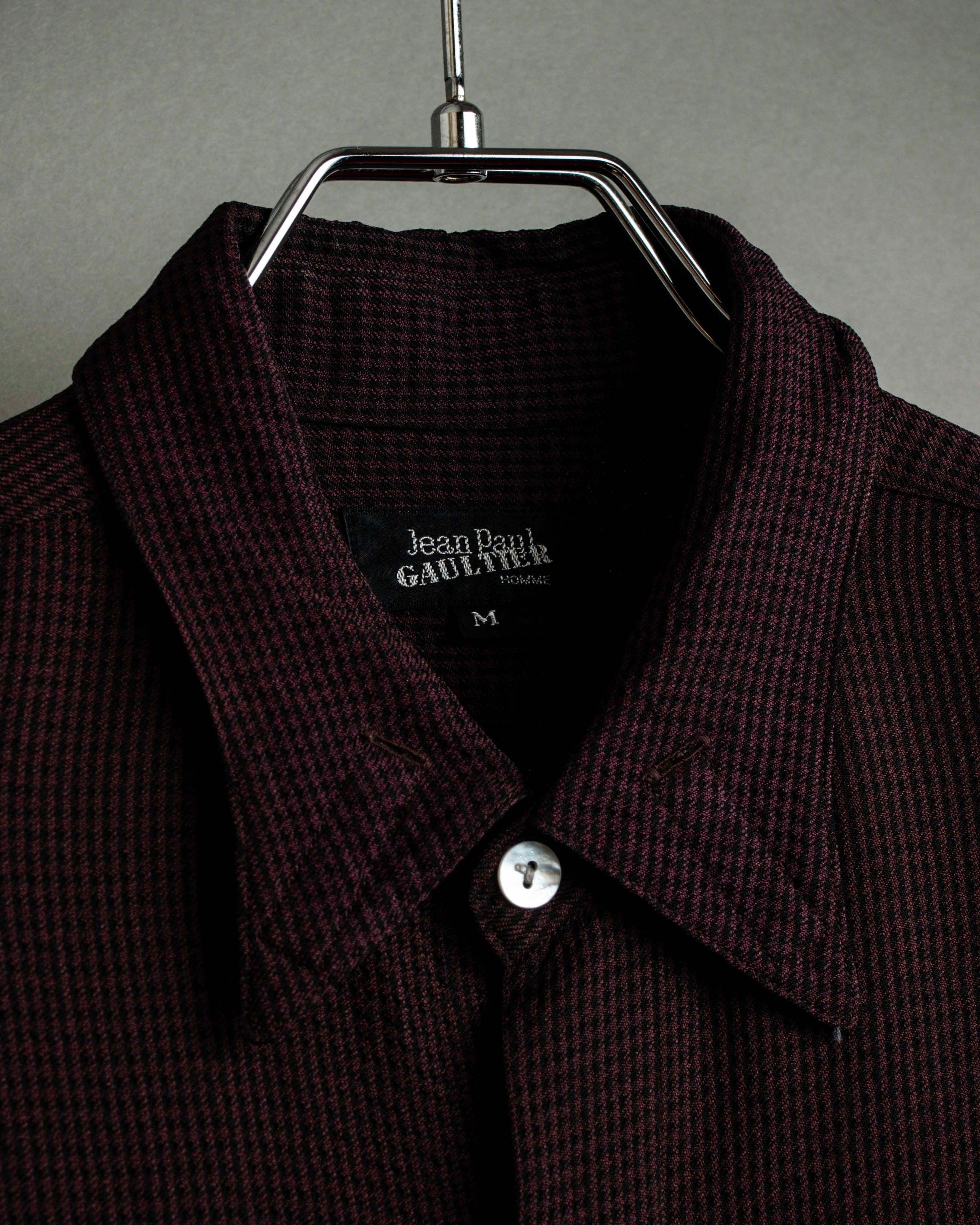 "JEAN PAUL GAULTIER" Draping form burgundy shirt