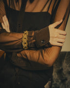 -SPECIAL- “Dries Van Noten” 20’s Sheer brown tailored long sleeve shirt