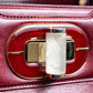 "BVLGARI" Marble motif burgundy color leather shoulder bag