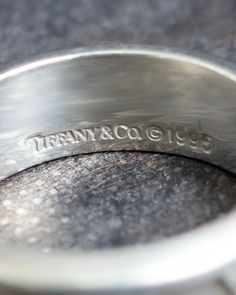 "Tiffany&Co" Roman numerals engraved silver 925 atlas ring