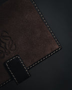 "LOEWE" Anagram-embossed suede bi-fold wallet