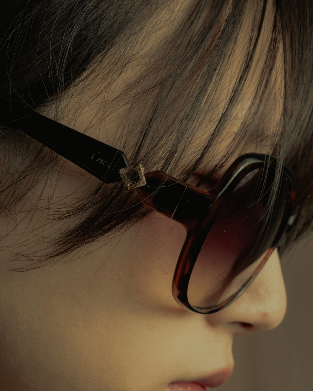 "Dior" Oversized tortoiseshell square sunglasses