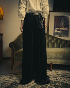 –SPECIAL– "SAINT LAURENT" 2023's Pleated velvet extreme flare pants