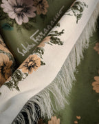 “Salvatore Ferragamo” 90’s Botanical fringe shawl