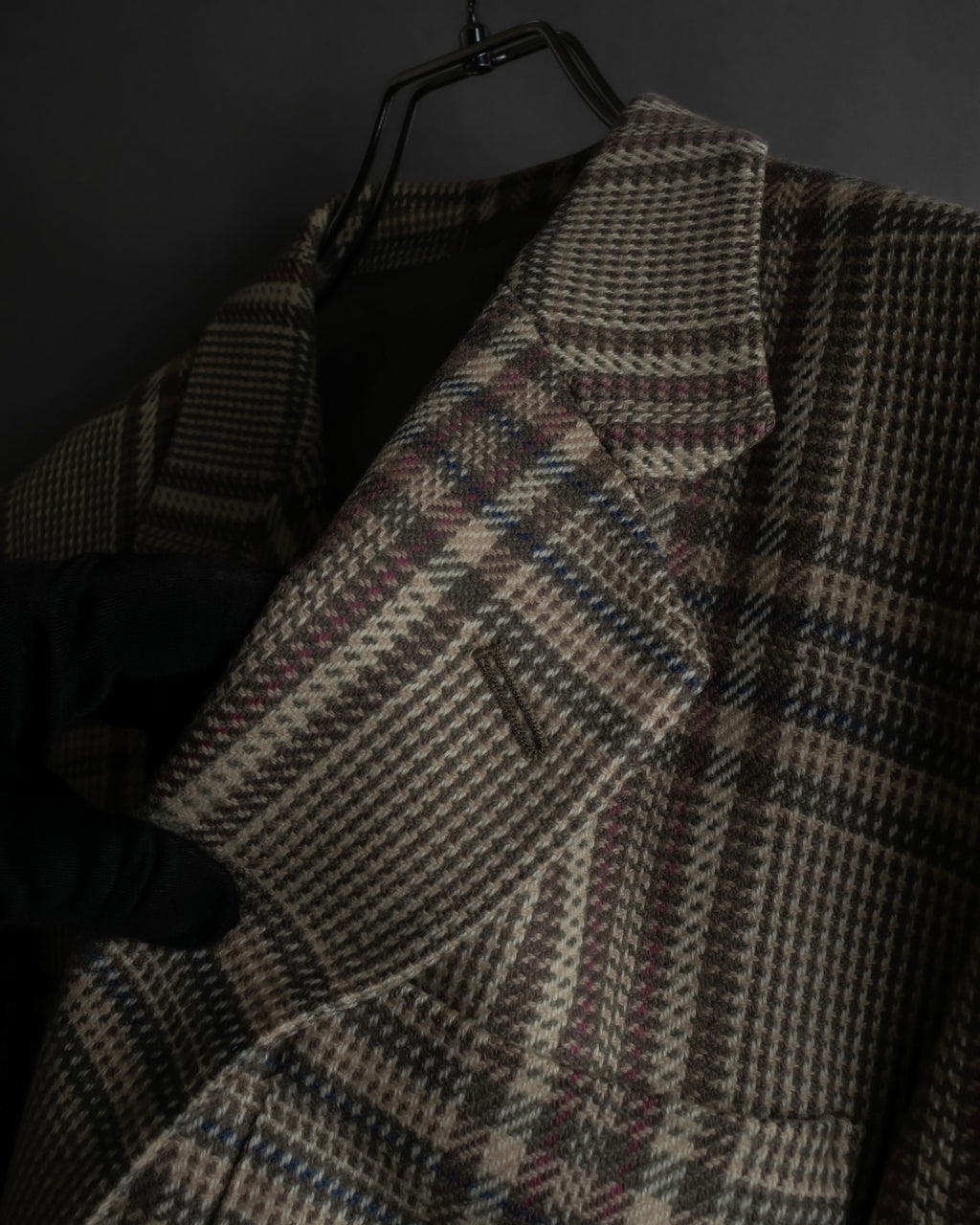 "BURBERRYS" Windowpane pattern tweed tailored jacket
