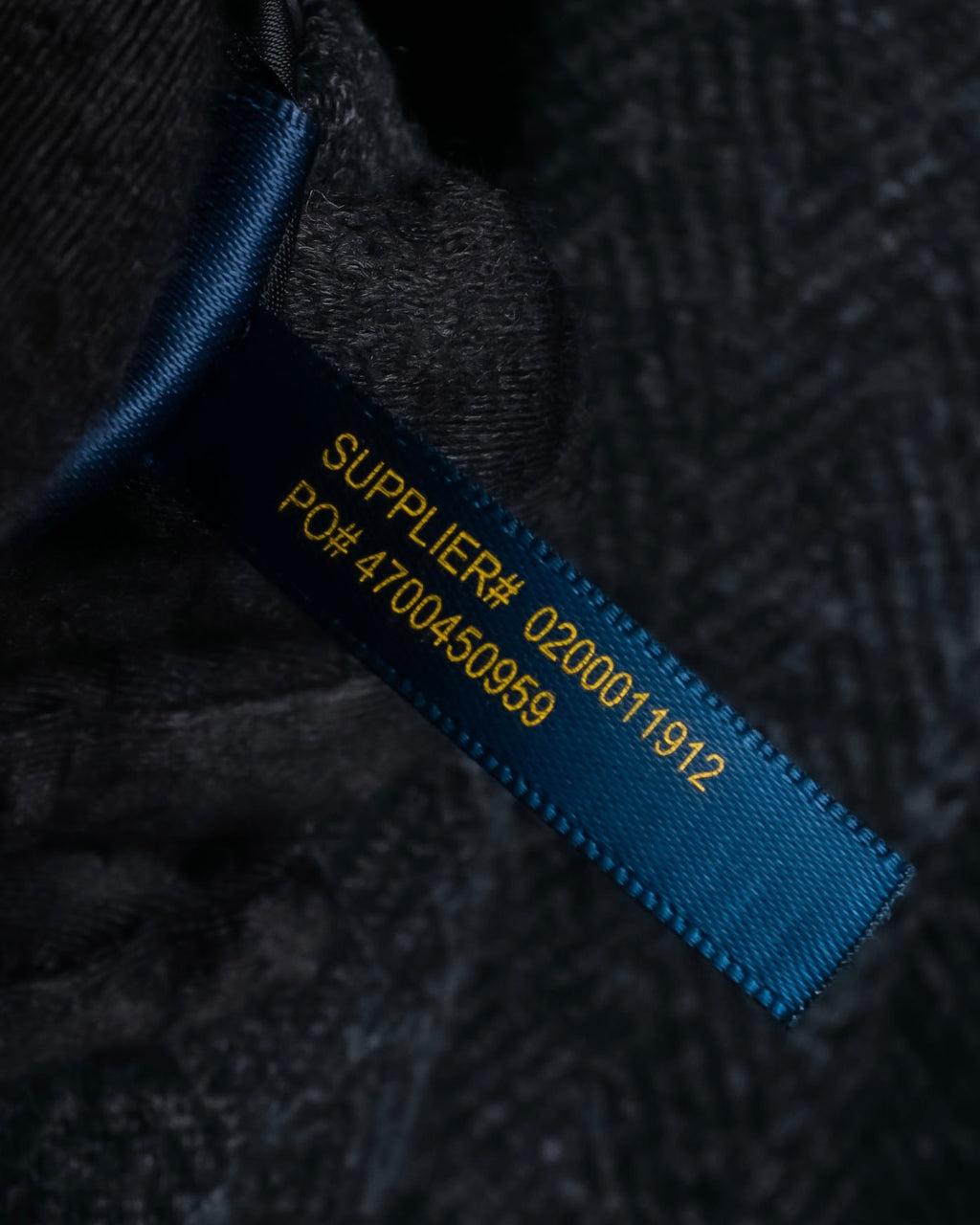 "POLO Ralph Lauren" Herringbone weave charcoal gray tailored jacket