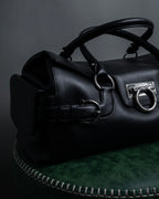 "Salvatore Ferragamo" Gancini motif design leather bowling bag