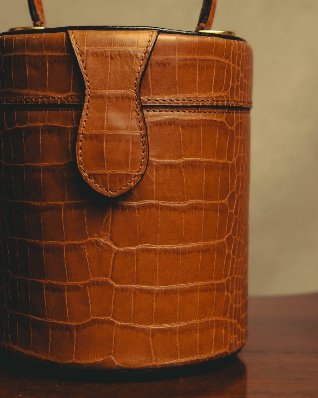 "CELINE" 80's-90's Structured cylindrical bucket bag