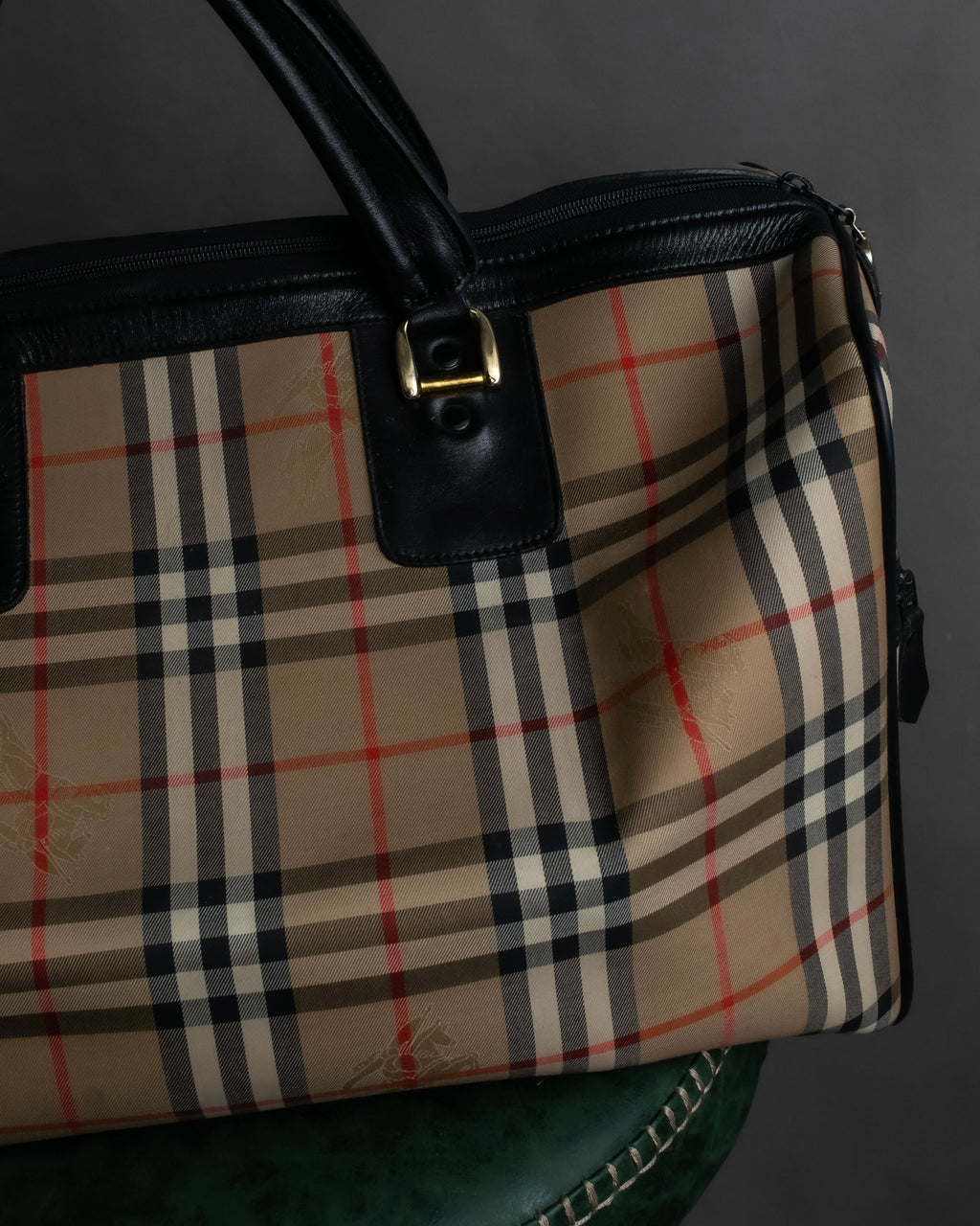 "BURBERRYS" Nova check canvas boston bag