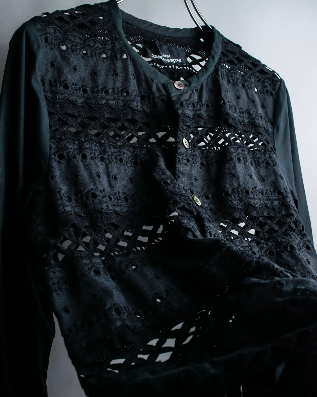 "tricot COMME desGARCONS" Playful fabric Feminine cotton cardigan