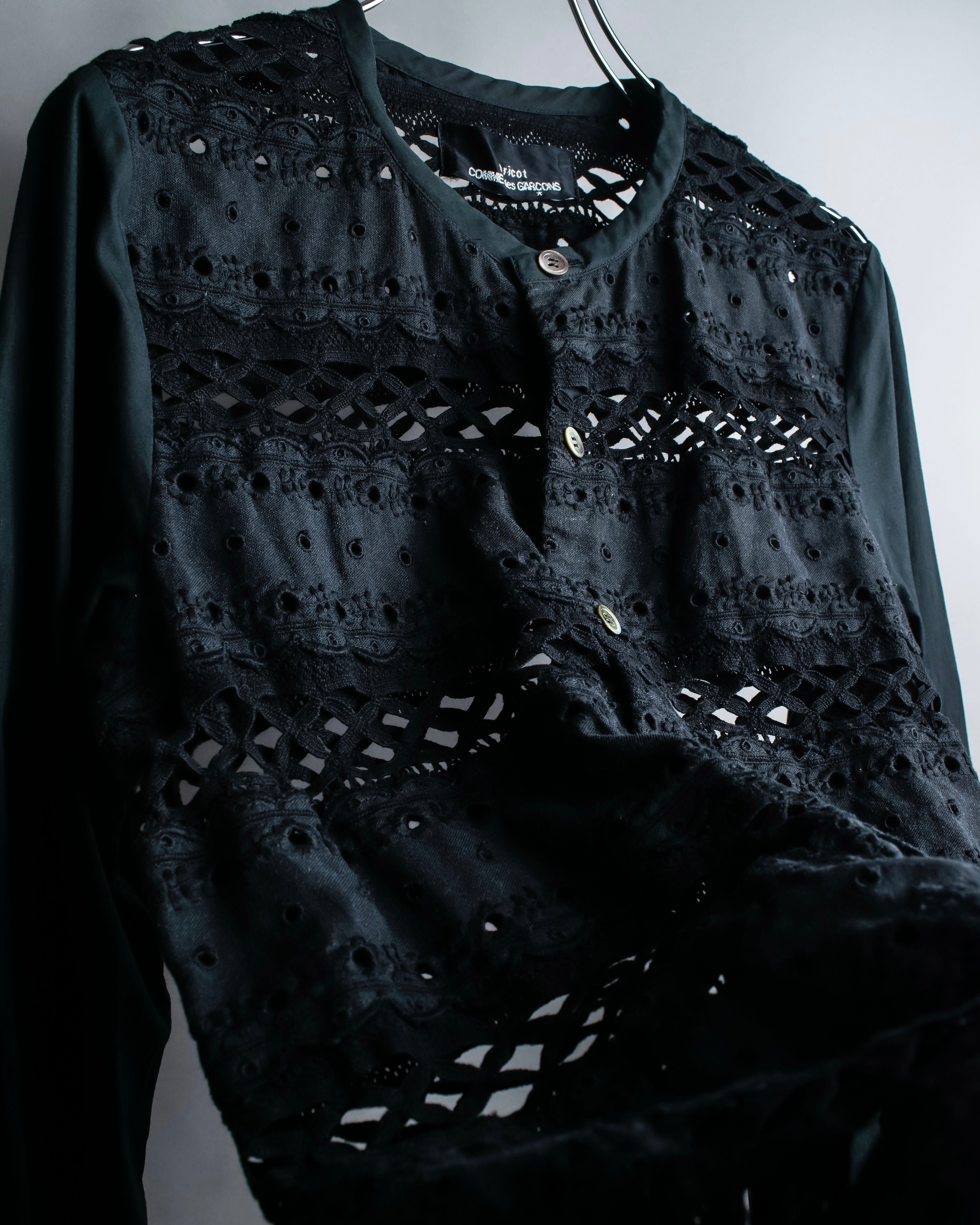 "tricot COMME desGARCONS" Playful fabric Feminine cotton cardigan