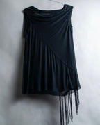 "Rick Owens Lilies" Fringe design draping sleeveless tops