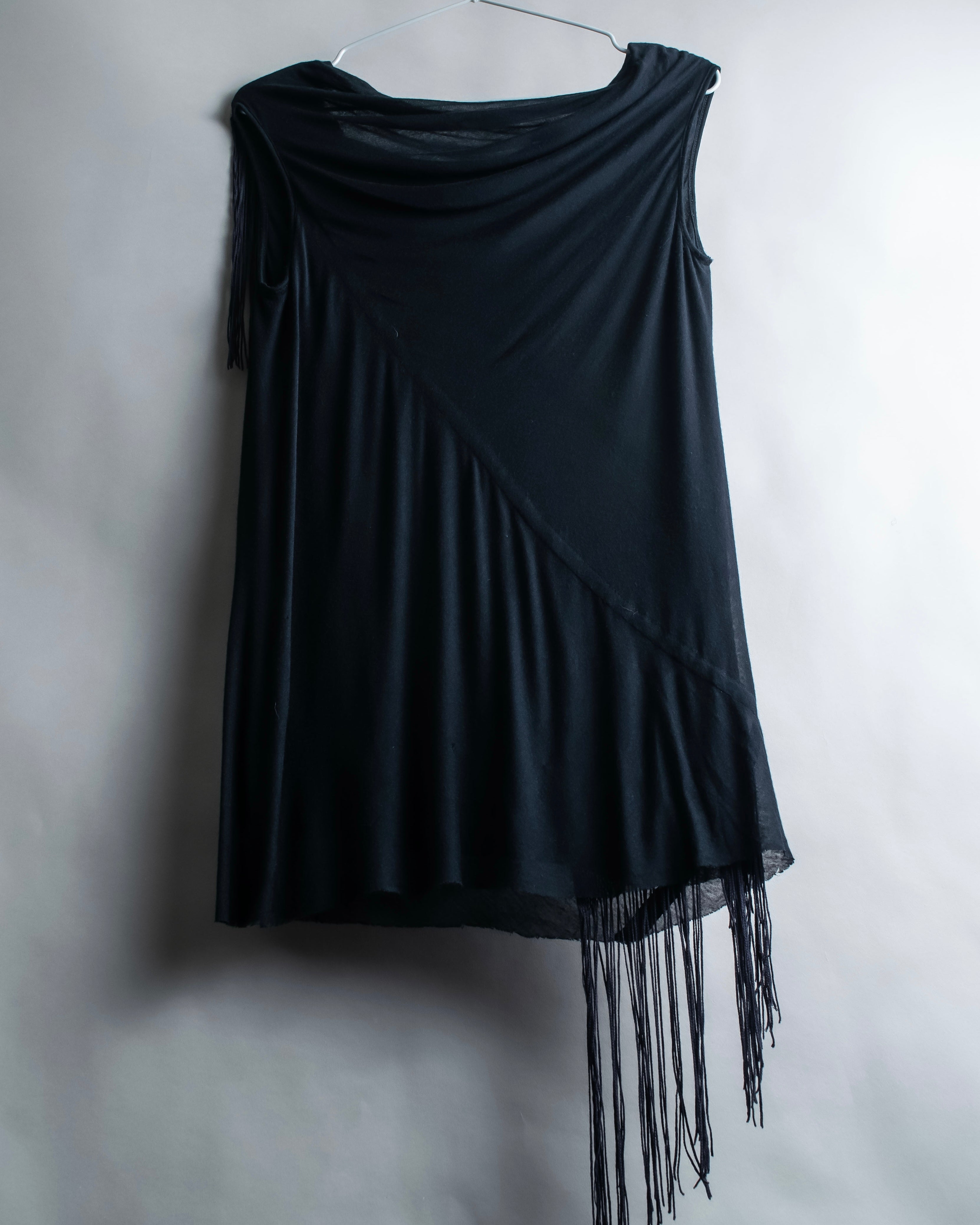 "Rick Owens Lilies" Fringe design draping sleeveless tops