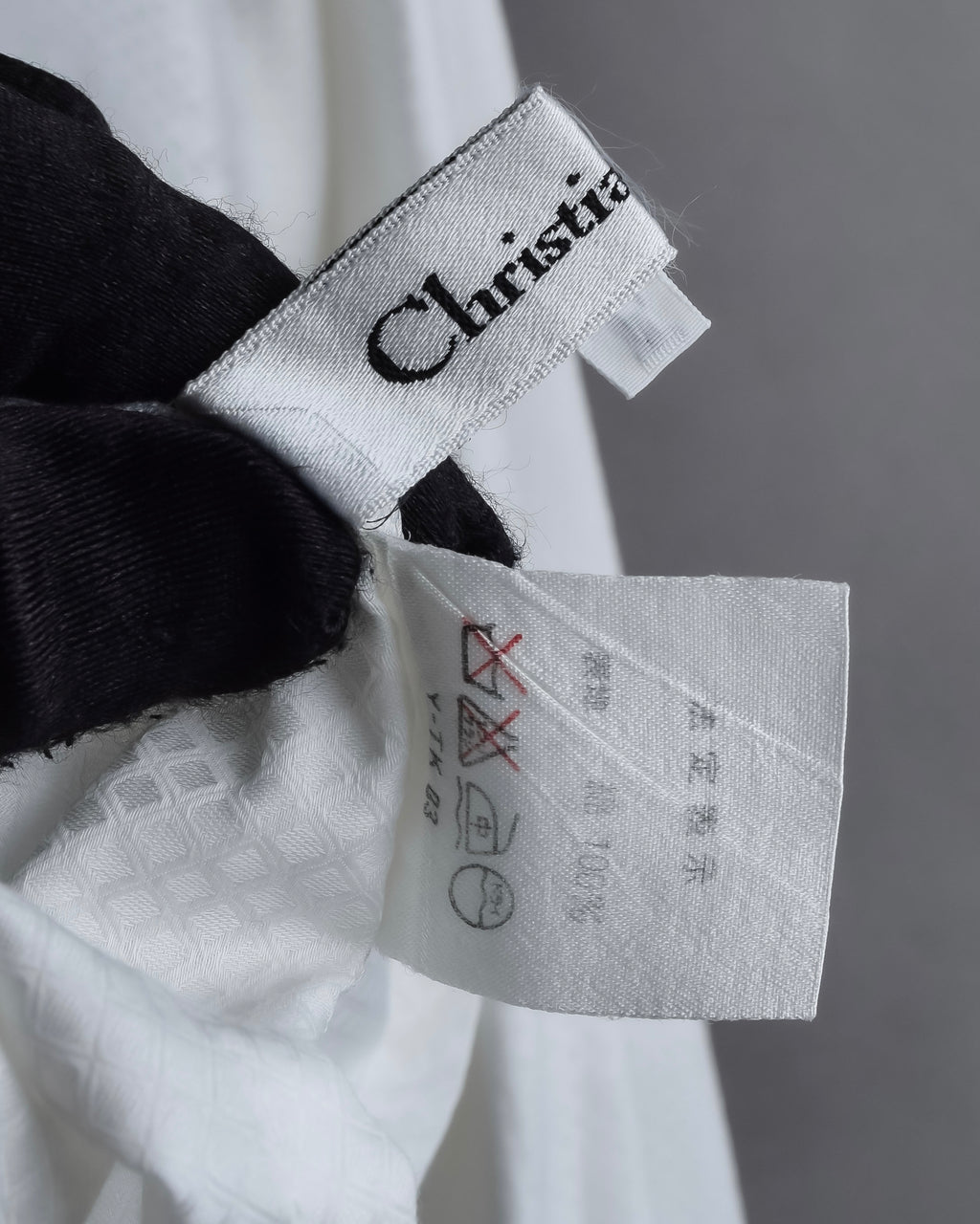 "Christian Dior" Diamond pattern woven metal button shirt