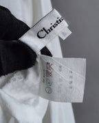 "Christian Dior" Diamond pattern woven metal button shirt