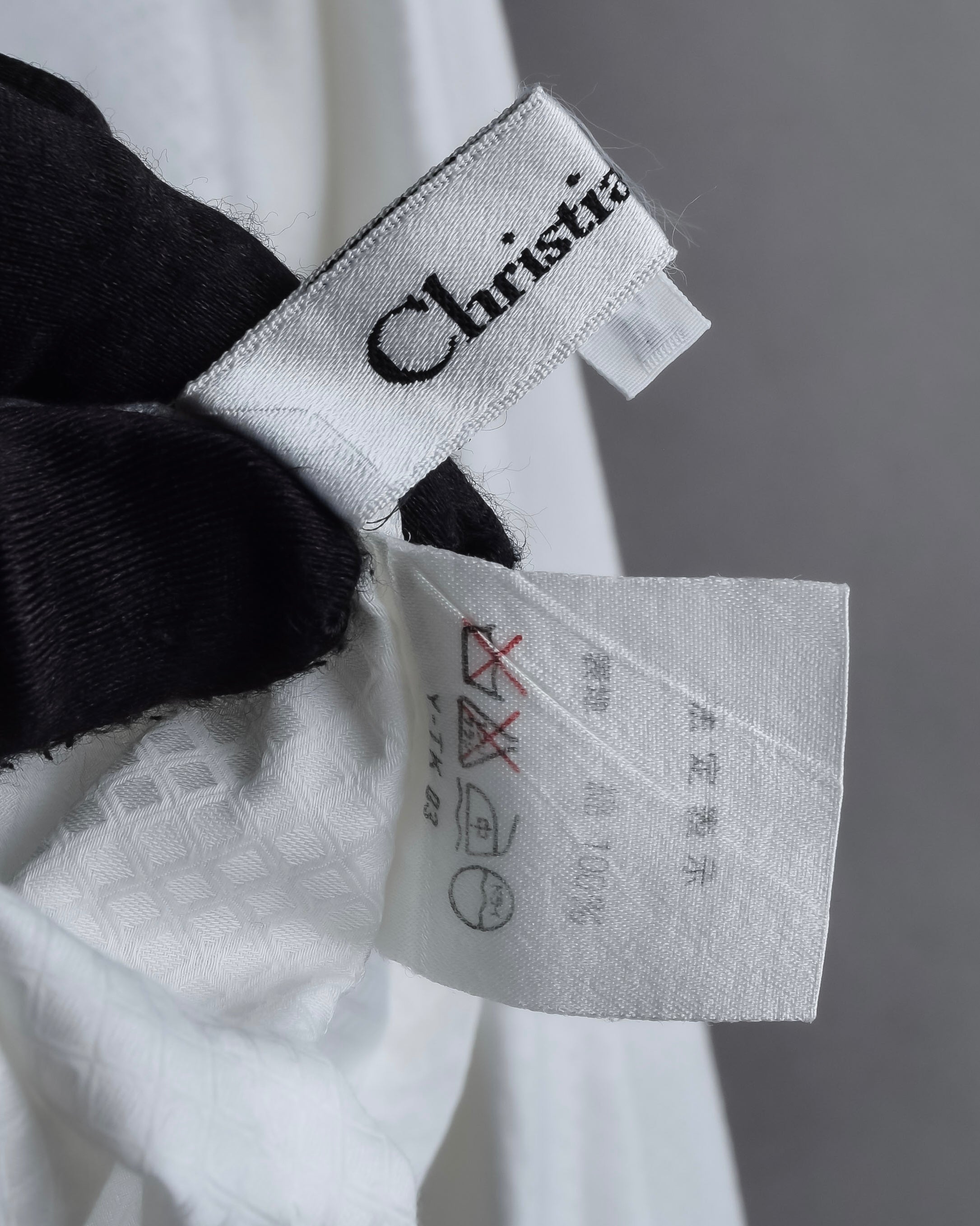 "Christian Dior" Diamond pattern woven metal button shirt