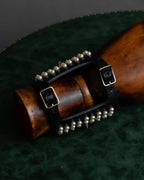 "Dior" Pearl＆gold stud design leather brace