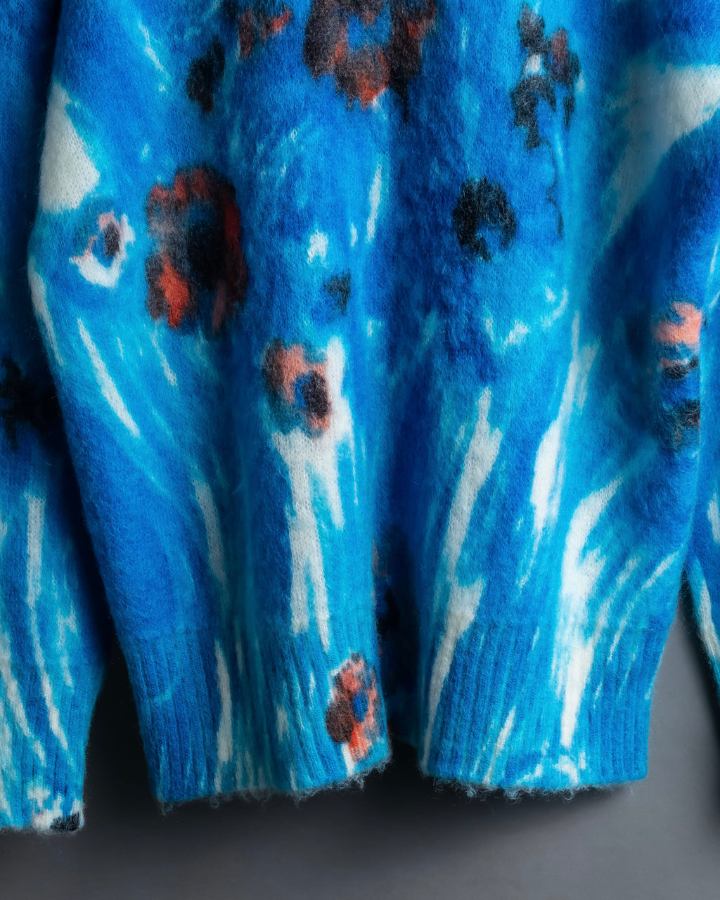 "PRADA" Abstract all over print mohair blend knit