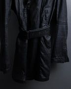 "JEAN PAUL GAULTIER" Firm finish double-zip belted mid-length coat