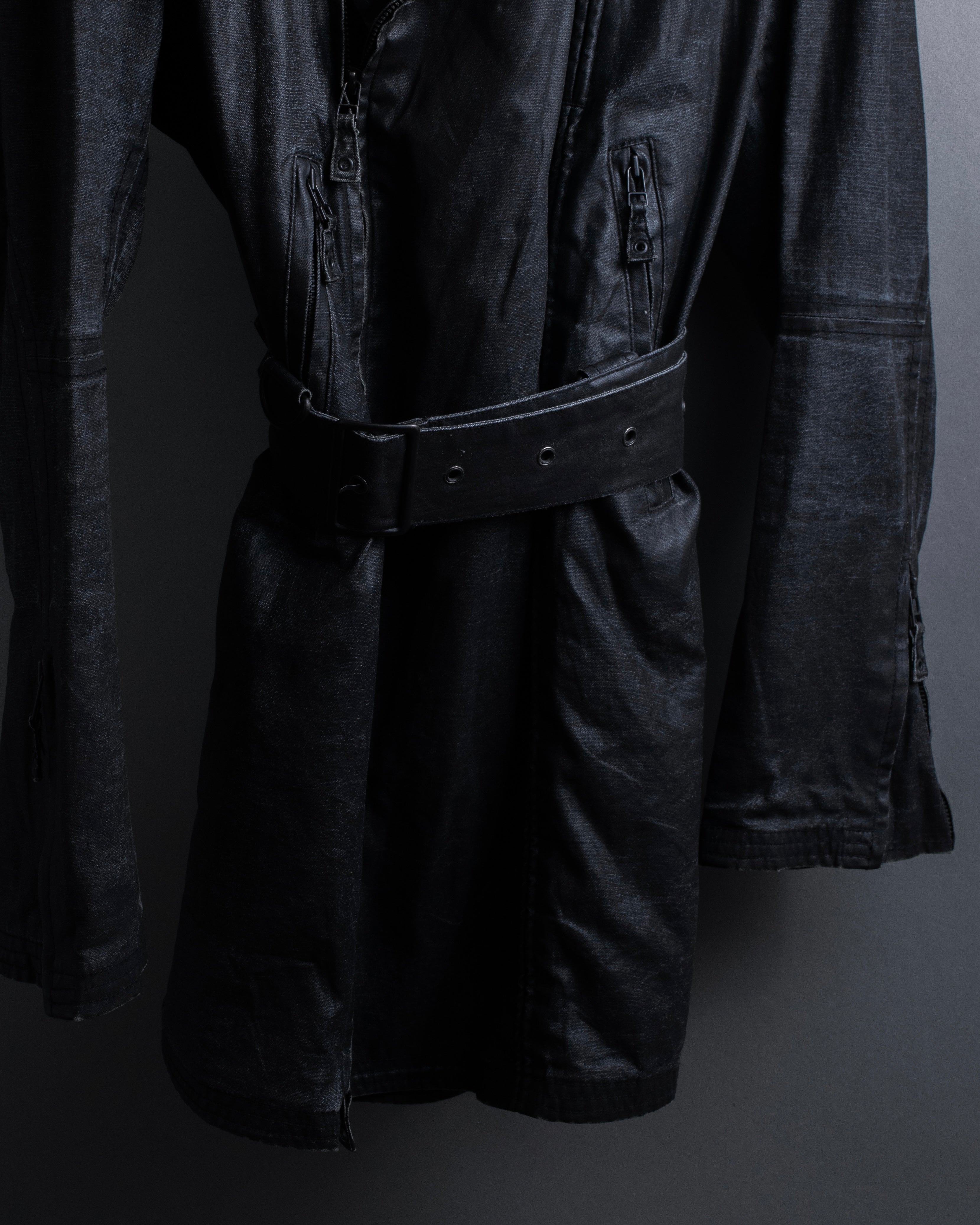 "JEAN PAUL GAULTIER" Firm finish double-zip belted mid-length coat