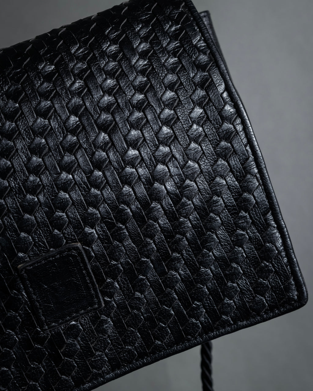 "FENDI" 80's Karl Lagerfeld design braided leather shoulder bag