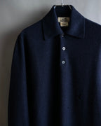 Hermès Camiseta de punto de cachemira azul marino hermosa