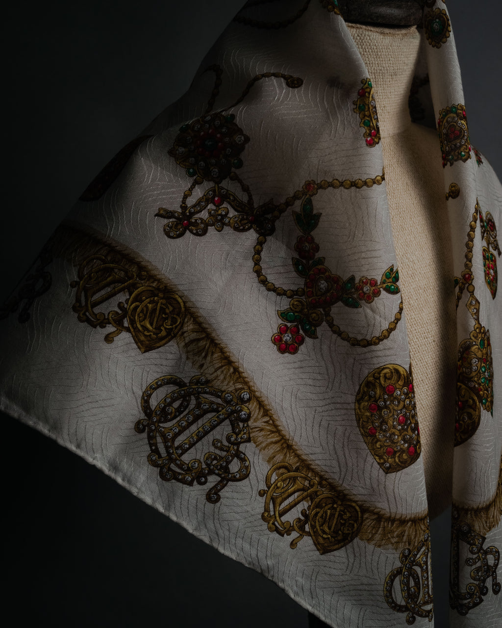 “Christian Dior” 80’s-90’s jewel motif cotton scarf