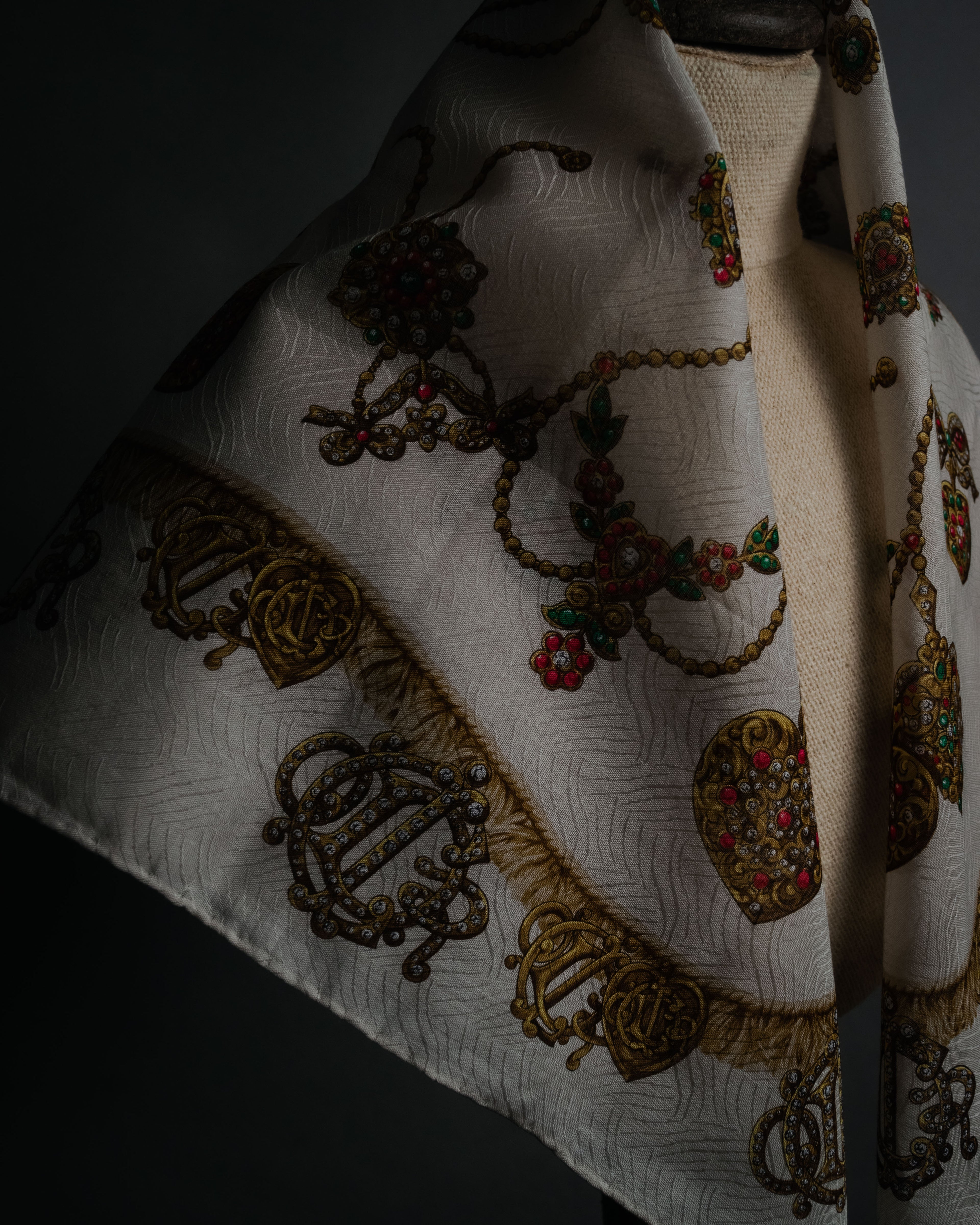 “Christian Dior” 80’s-90’s jewel motif cotton scarf