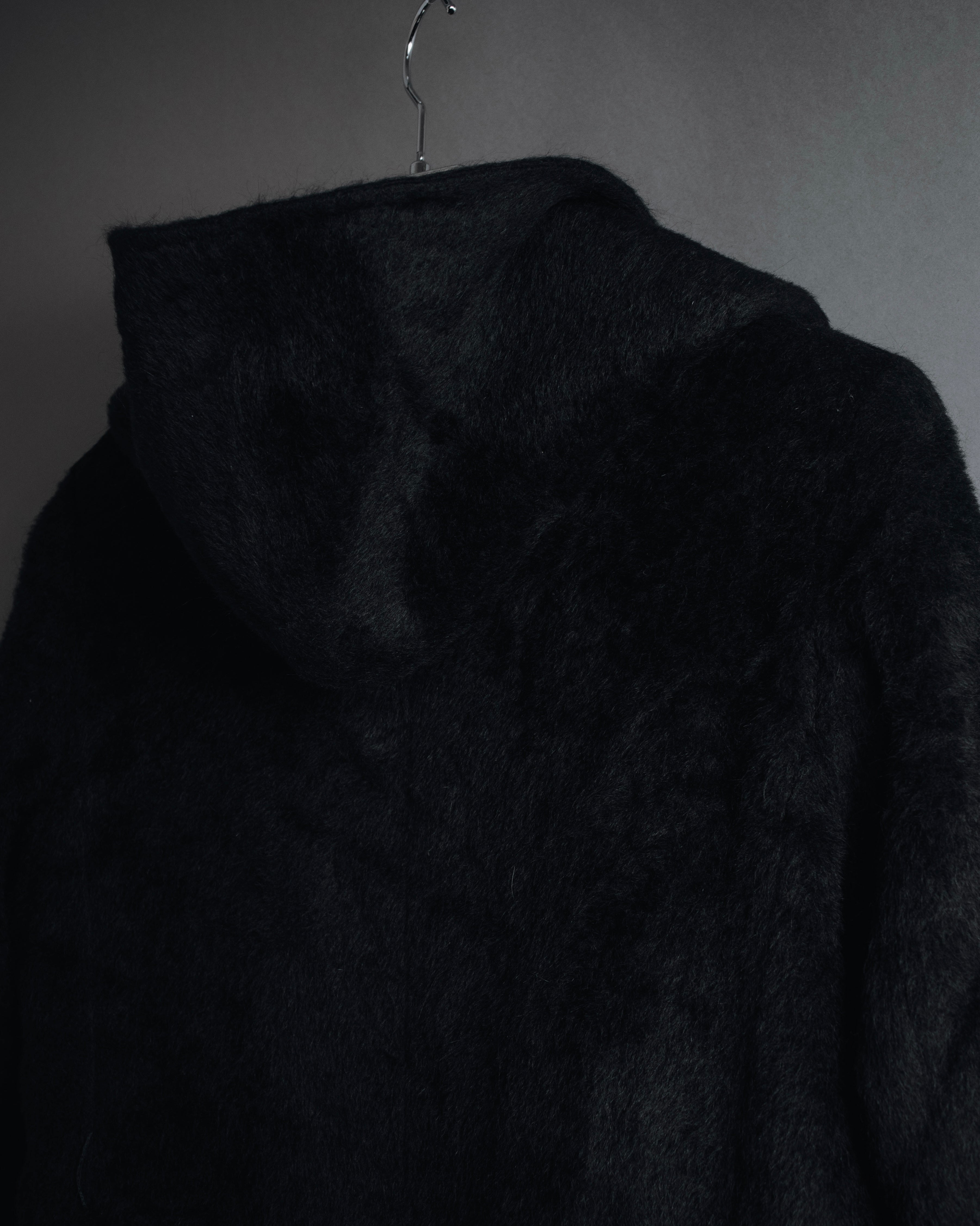 Max Mara 00年代-10年代系带羊驼毛绒毛连帽大衣