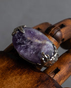 "Yves Saint Laurent Rive Gauche"
Raw amethyst sculpture silver ring