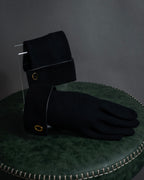"Christian Dior" Wool and suede cuff gloves