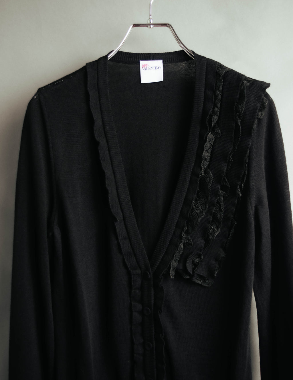 "RED VALENTINO" 10's Feminine merino wool knit cardigan