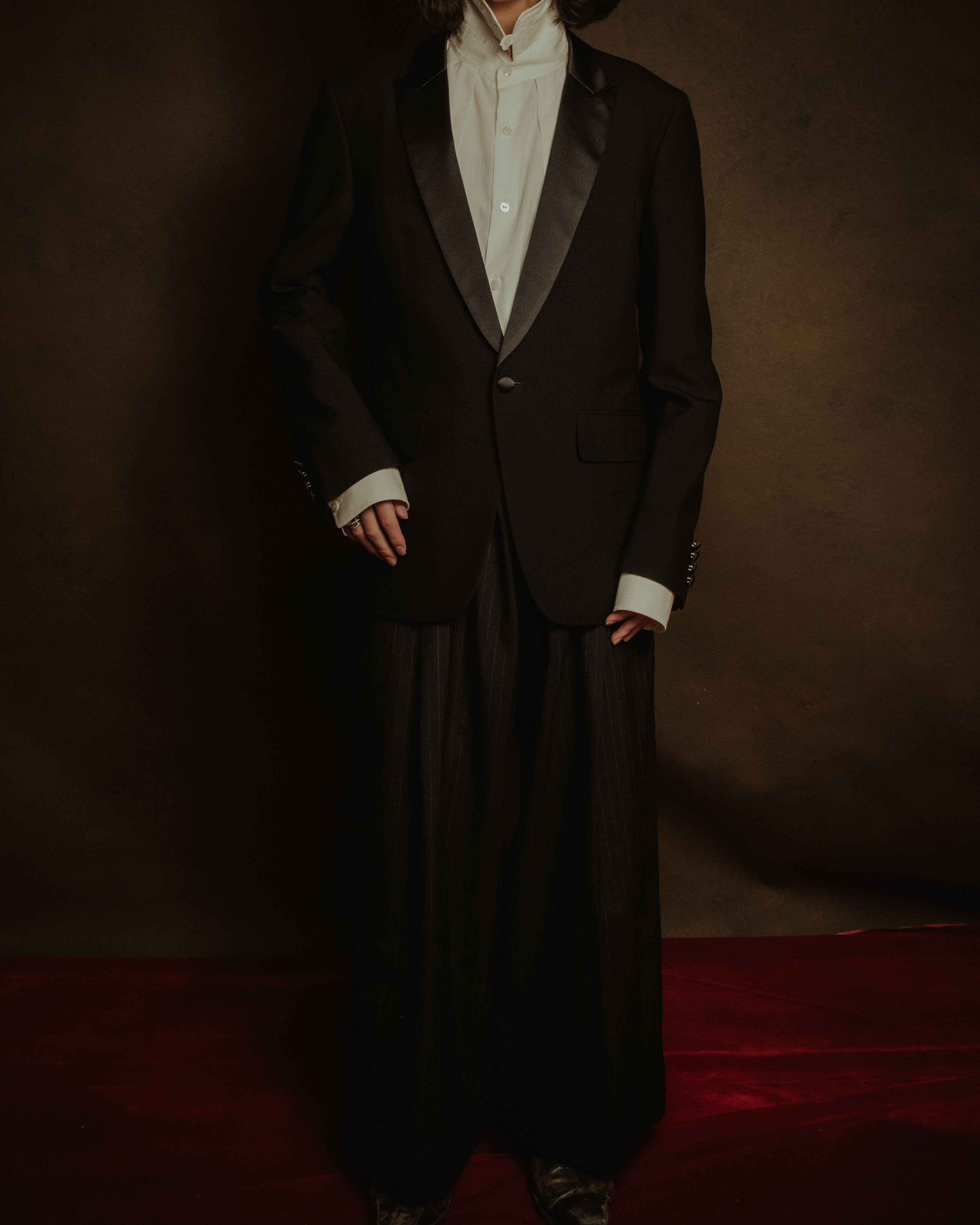 –SPECIAL– "COMME des GARÇONS HOMME DEUX" 2017-18’s Cashmere blend tuxedo peak lapel jacket