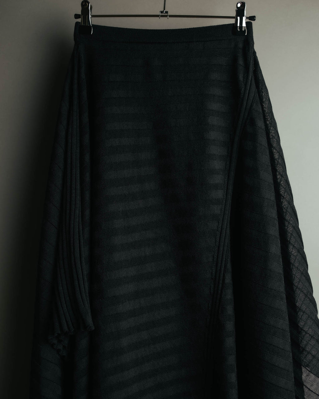 -SPECIAL- “Christian Dior“ 00’s-10’s Sheer ribbed asymmetric long skirt