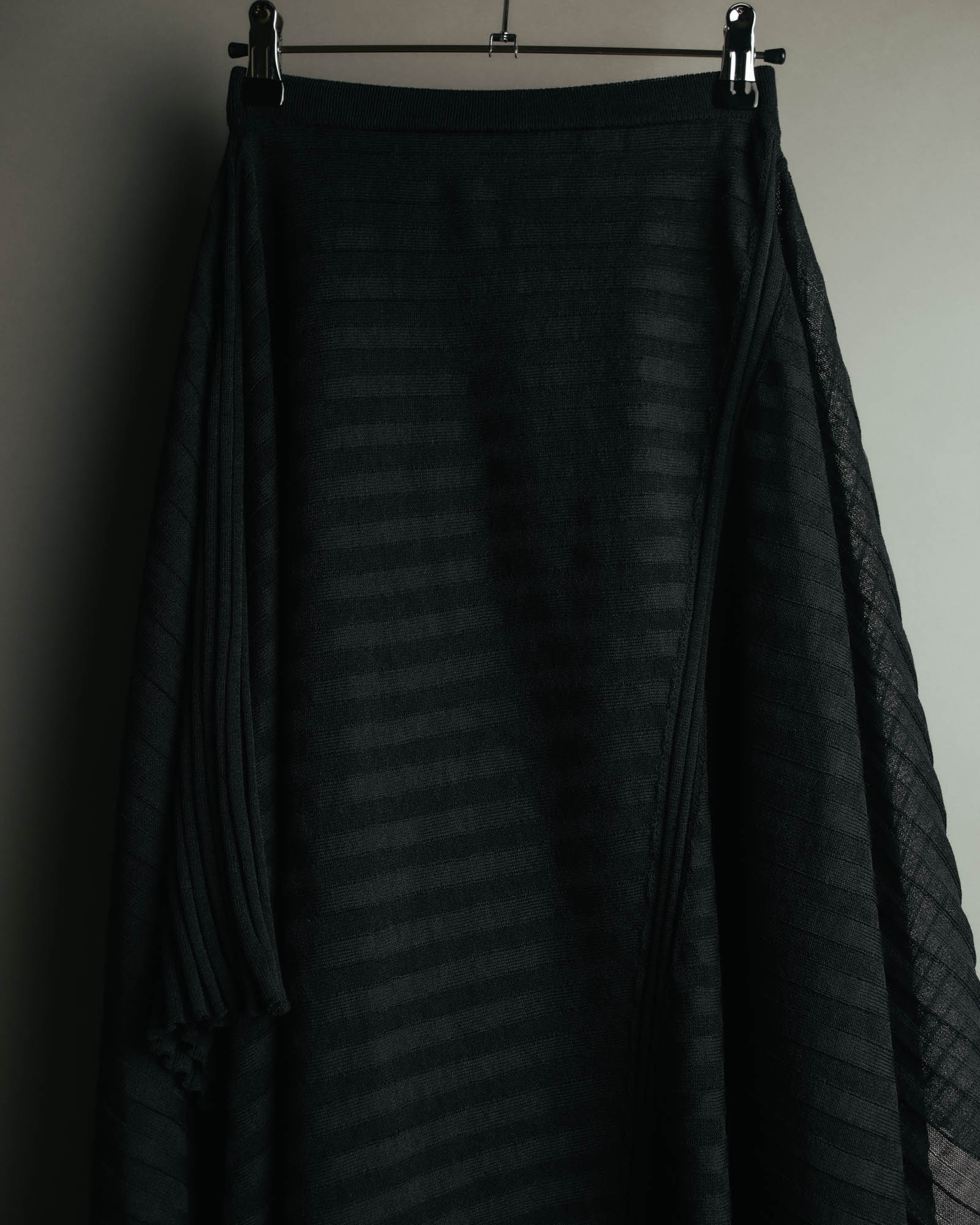 -SPECIAL- “Christian Dior“ 00’s-10’s Sheer ribbed asymmetric long skirt
