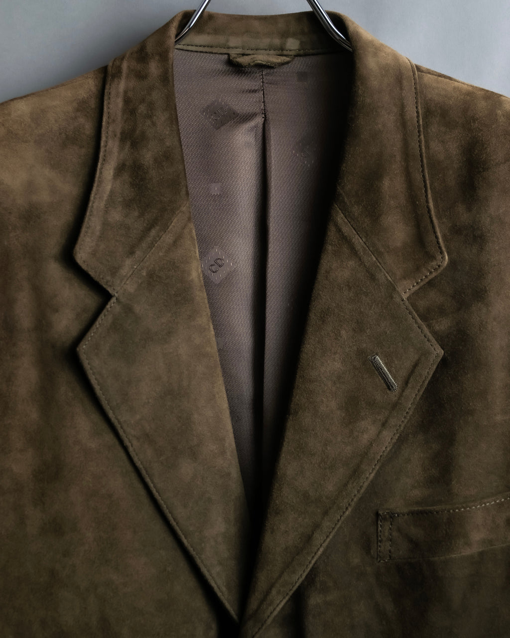 "Christian Dior" Nubuck leather oversized tailored jacket
