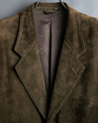 "Christian Dior" Nubuck leather oversized tailored jacket