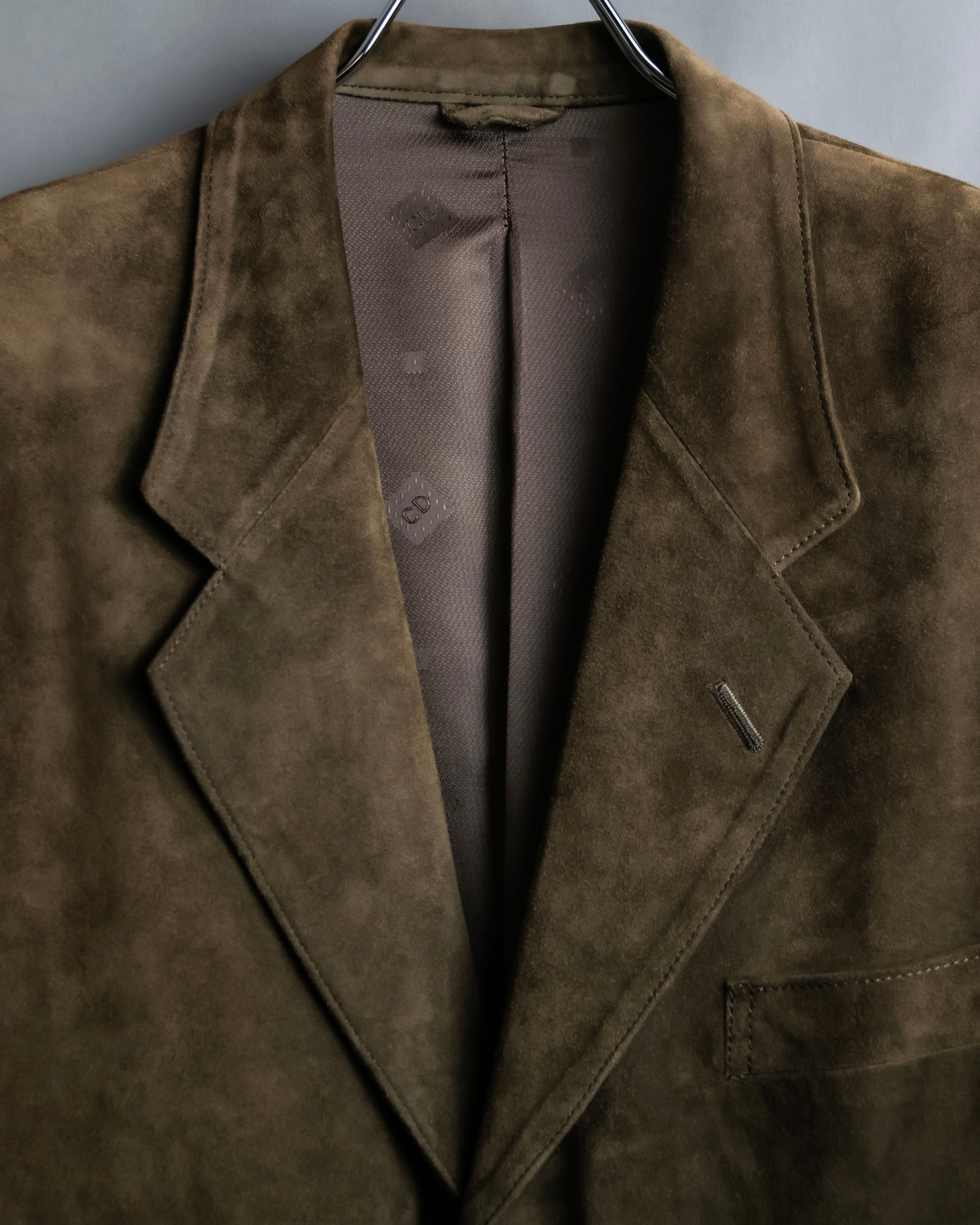 "Christian Dior" Nubuck leather oversized tailored jacket