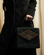 "CELINE" Losange design suede combination bag