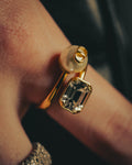 -SPECIAL- “Dior” 2024-2025 Petit CD asymmetrical crystal and faux pearl ring