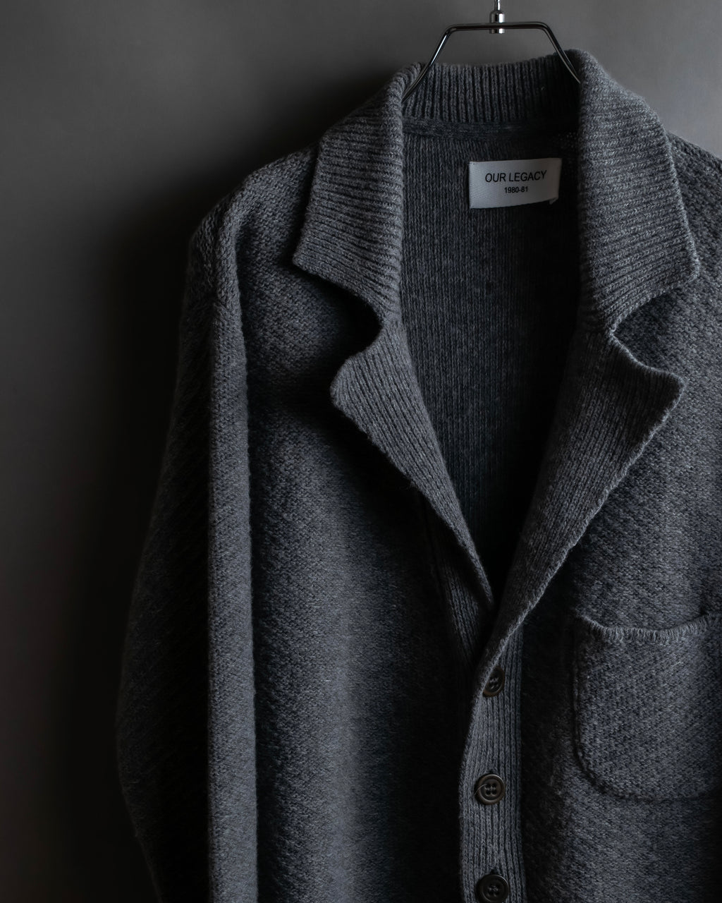 "OUR LEGACY" Patch pocket design lambswool knit jacket