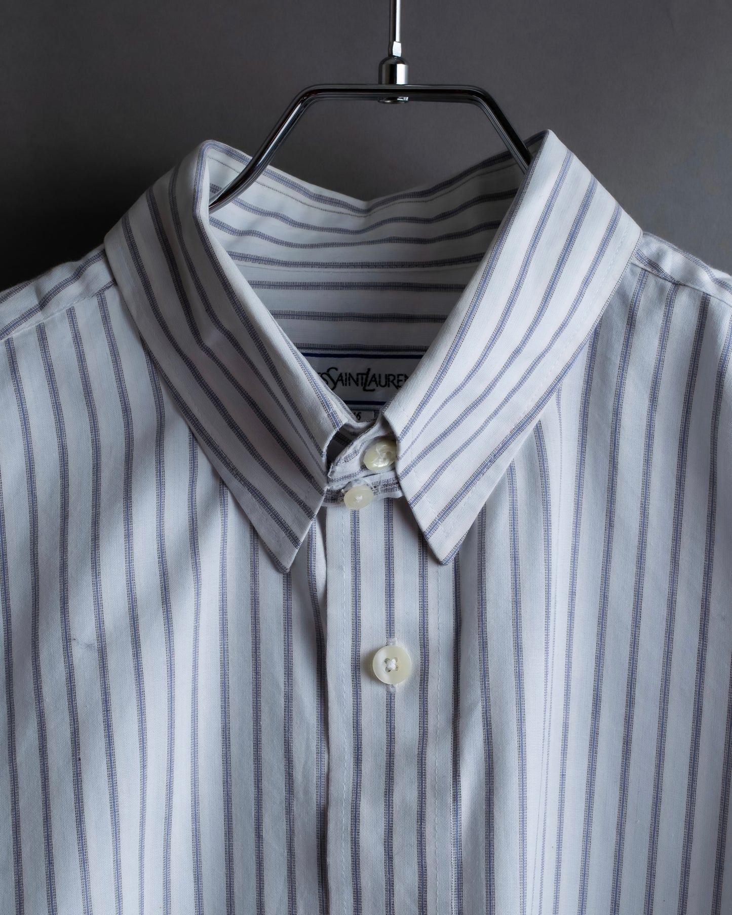 "YVES SAINT LAURENT" Button down design striped shirt