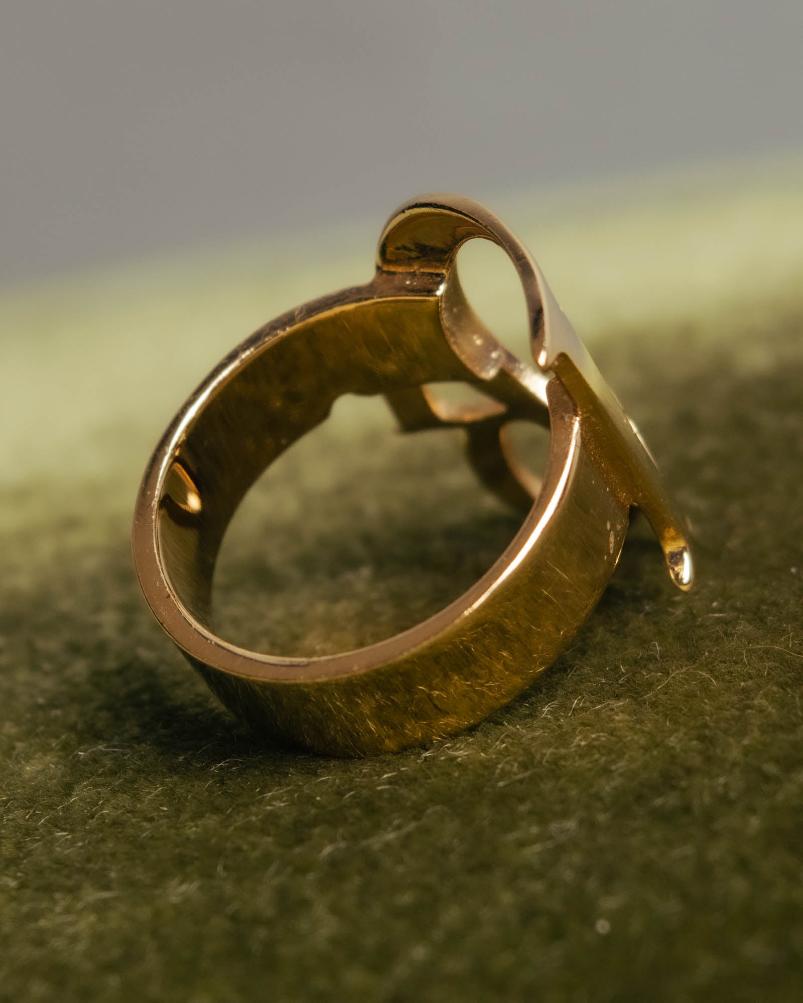 "Christian Dior" 00's Openwork Dior logo gold ring