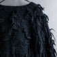 "JUNYA WATANABE COMME des GARCONS" Fringe design brushed V-neck knit pullover